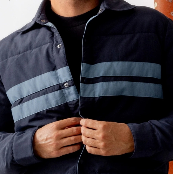 Birdwell Fireside Jacket Navy Blue Stripe NWT Medium M - Picture 3 of 8